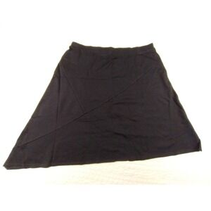 Elizabeth & Clarke Midi Skirt Womens Large‎ Black Stretch Asymmetrical Staintech